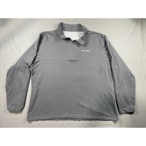 Columbia Men's Gray Zip Cotton Blend Pullover Long Sleeve Sweatshirt Size XL